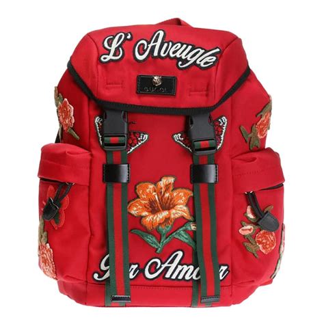 gucci techpack with embroidery replica|Red Gucci Flower Patched Backpack .